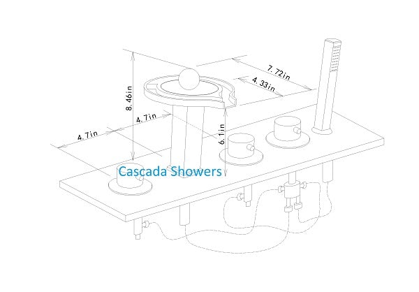 Deck Mounted Water Power LED Sink Faucet (Chrome Finish) - Cascada Showers