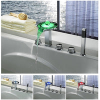 Deck Mounted Water Power LED Sink Faucet (Chrome Finish) - Cascada Showers