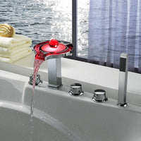 Deck Mounted Water Power LED Sink Faucet (Chrome Finish) - Cascada Showers