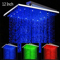 LED Rainfall Thermostatic Shower System with 6 Massage Jets Spray - Ceiling Mount - Cascada Showers