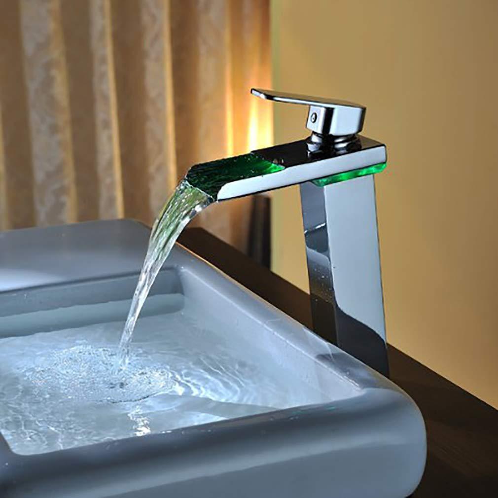 Single Handle Color Changing LED Faucet Auto Temperature - Cascada Showers