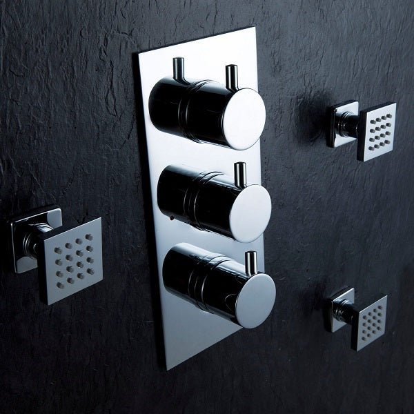 Tuscany LED Rainfall Thermostatic Shower System - Wall Mount - Cascada Showers